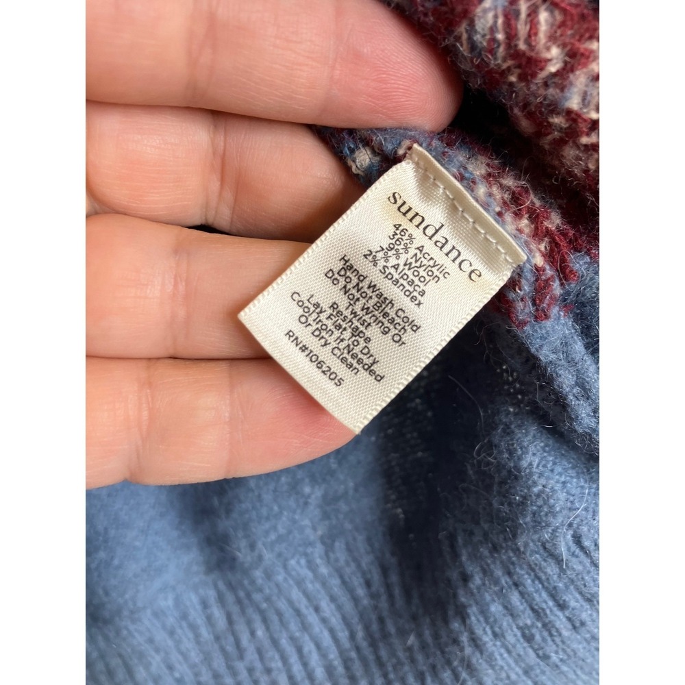 Sundance Sweater Women Large Blue Excellent Fair Isle Wool Alpaca‎ Blend Knit - Picture 4 of 5